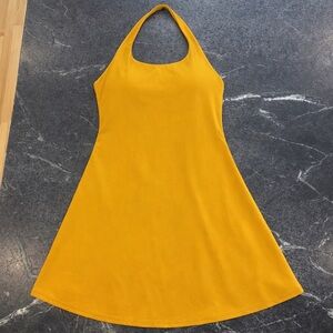 Halara halterneck dress mustard yellow